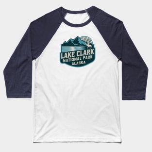Lake Clark National Park Retro Emblem Baseball T-Shirt
